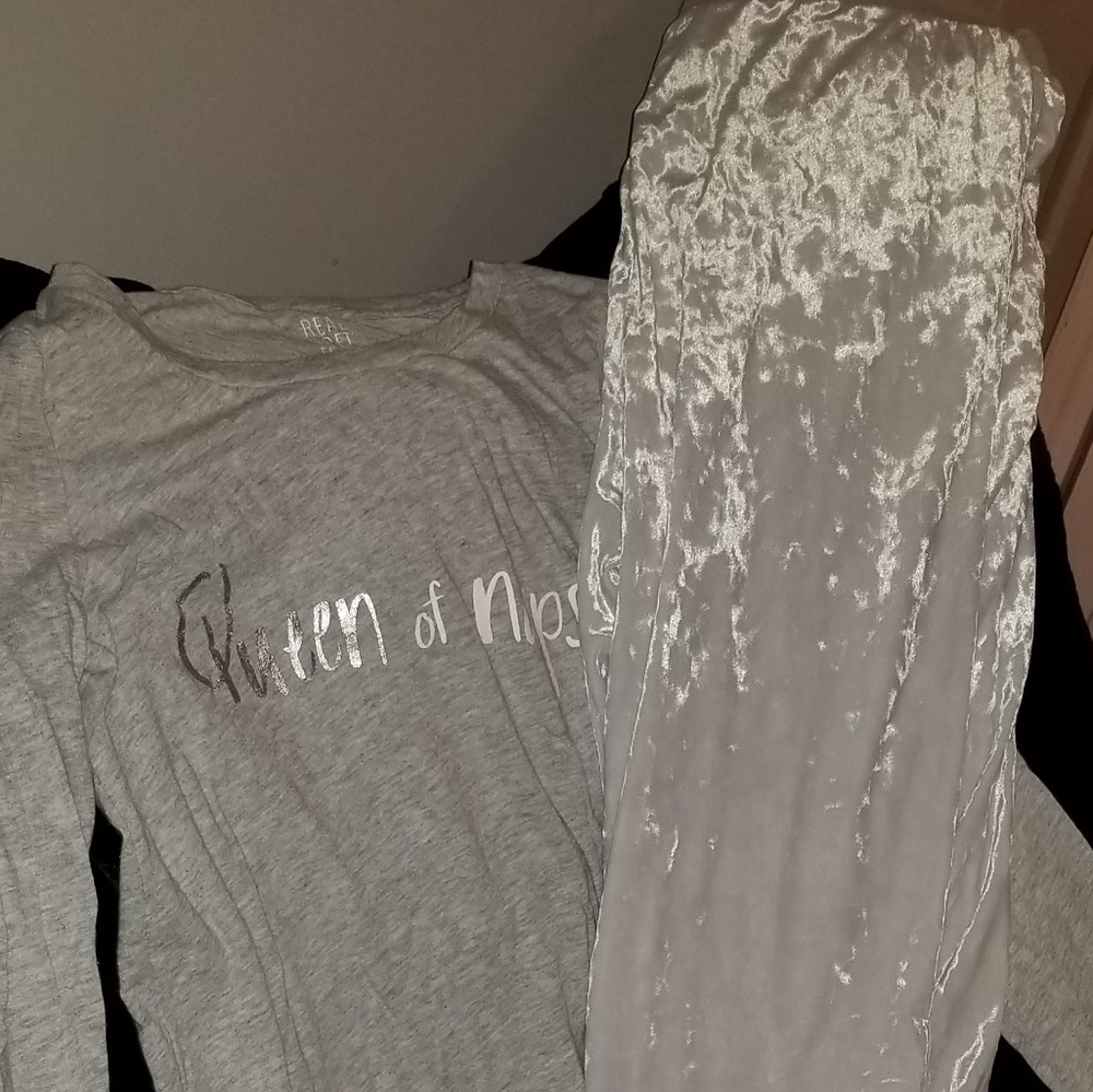 Velvety white PJ pants